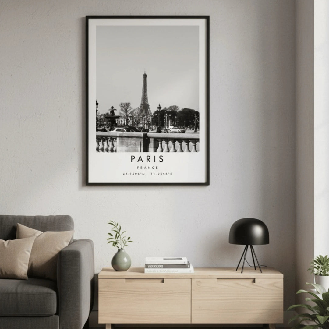 Affiche de Voyage en situation sur un mur décoratif