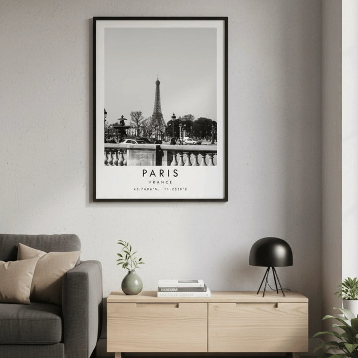 Affiche de Voyage en situation sur un mur décoratif