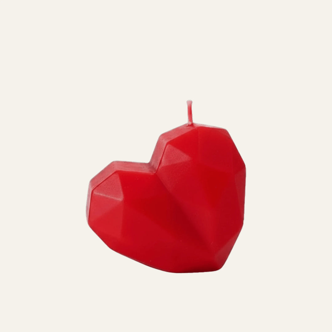 Vue produit de bougie cœur pour décoration intérieure
