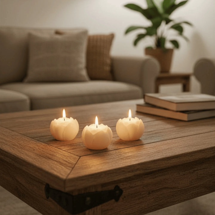 Bougie Fleur en situation dans une décoration intérieure
