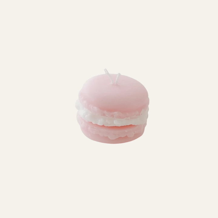 Bougie Macaron rose