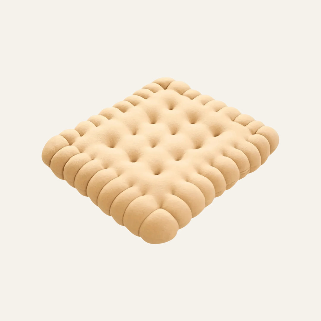 Coussin Biscuit carré crème
