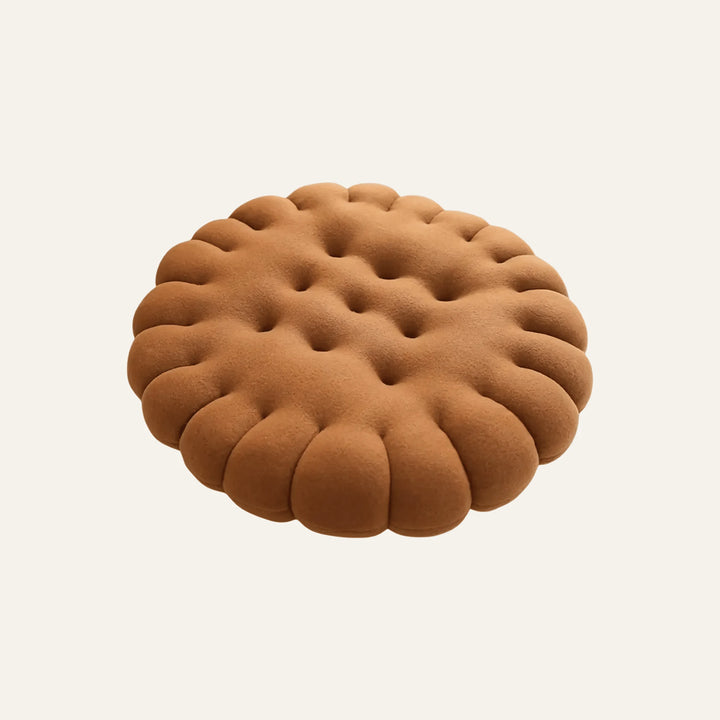 Coussin Biscuit rond marron