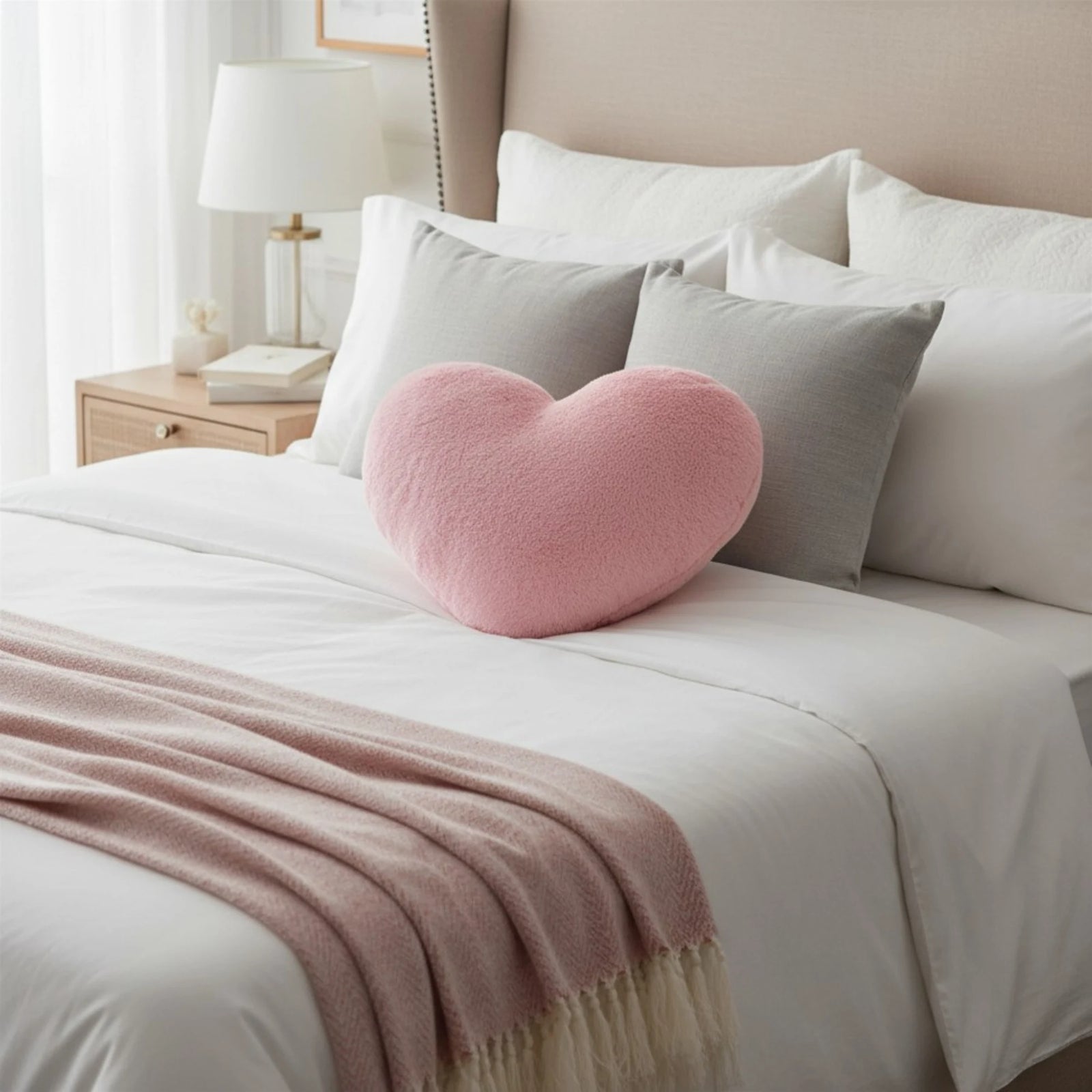 Coussin Cœur en situation sur un canapé