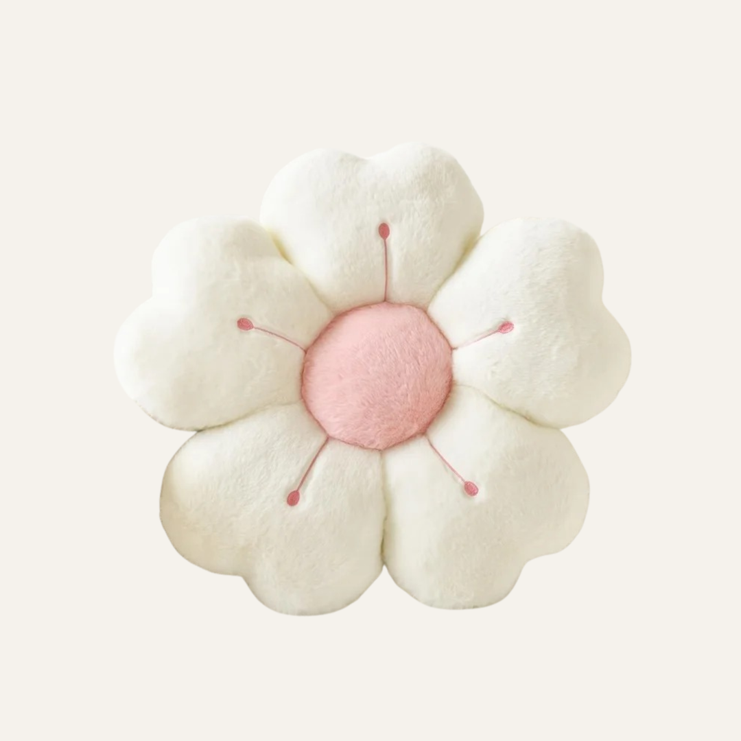 Coussin Fleur blanc