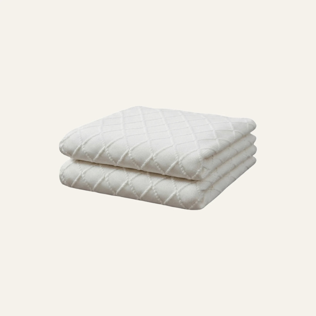 Couverture Tricotée crème
