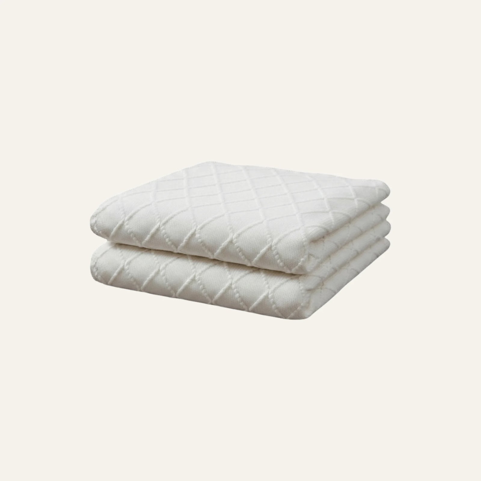 Couverture Tricotée crème