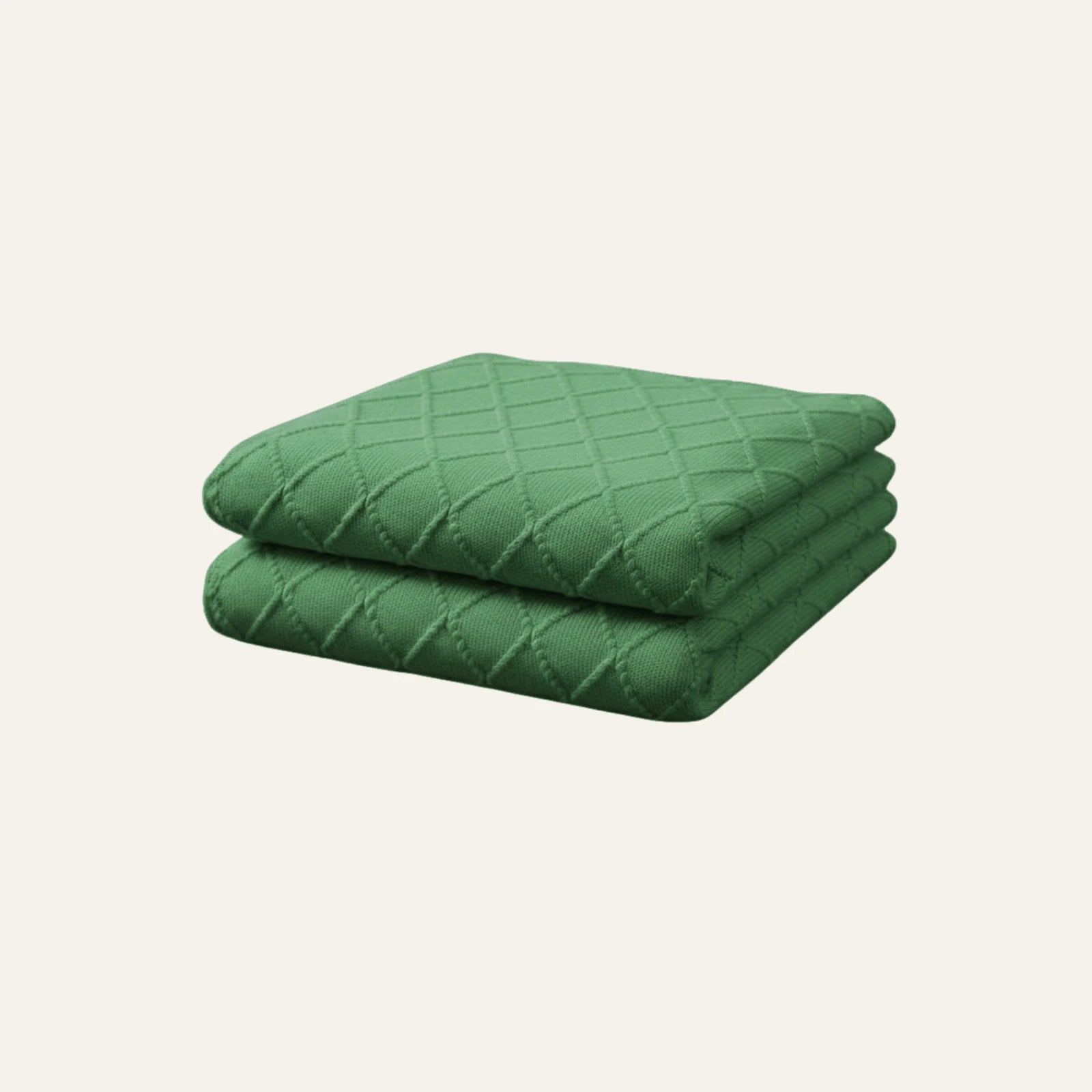Couverture Tricotée verte