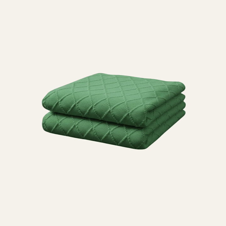 Couverture Tricotée verte