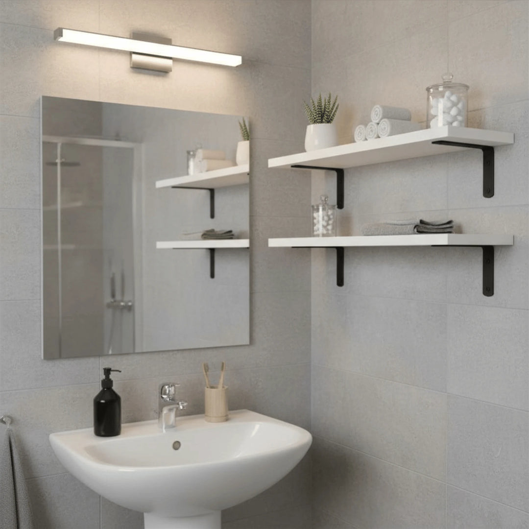 Étagère Blanche Murale mis en scène sur un mur intérieur