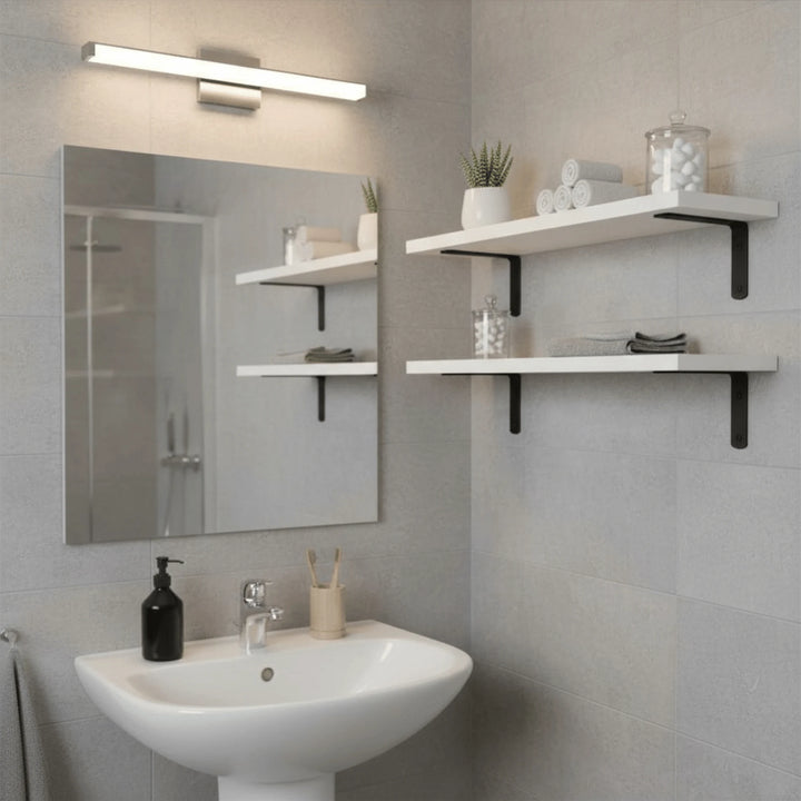 Étagère Blanche Murale mis en scène sur un mur intérieur