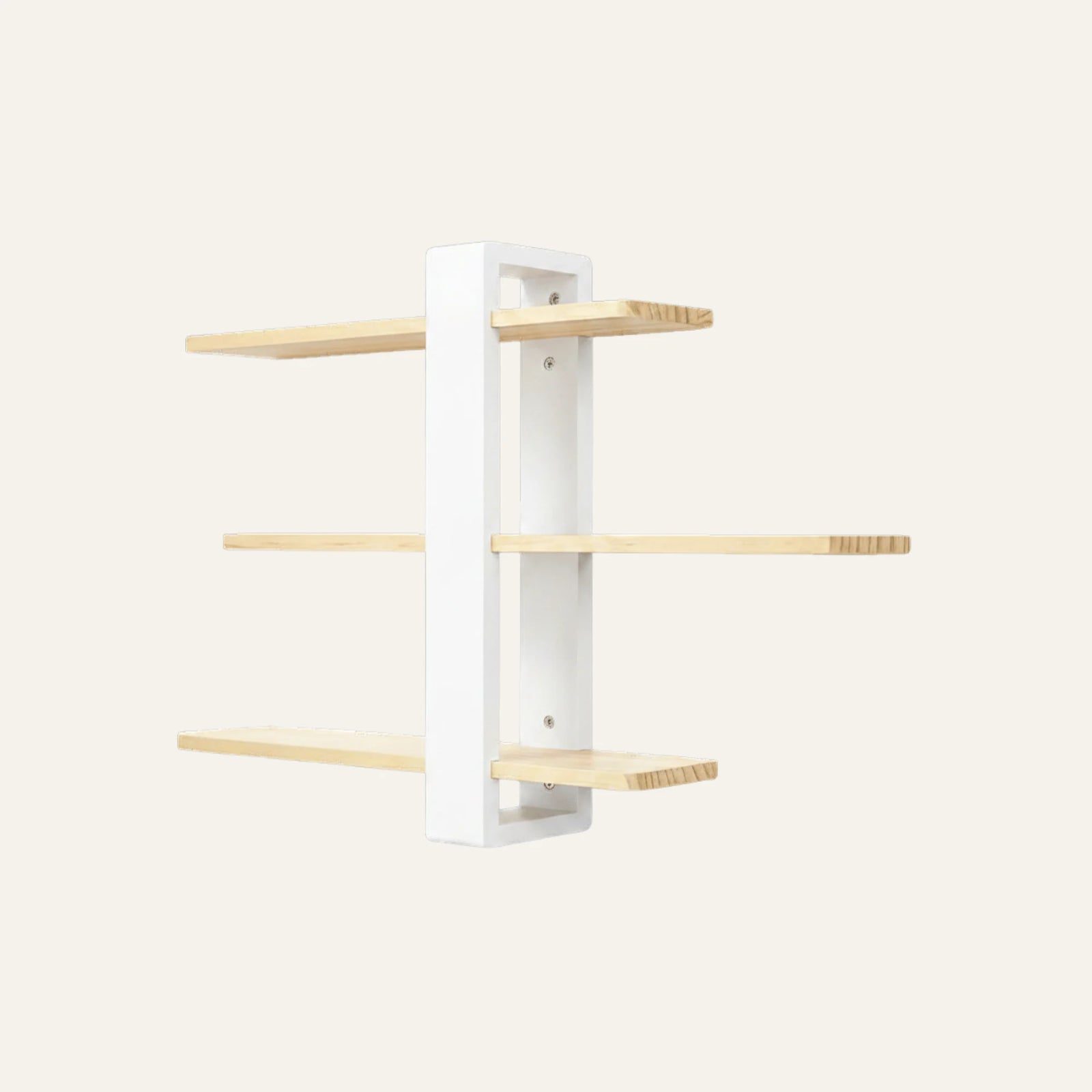 Étagère Murale Blanche et Bois vue produit pour rangement mural