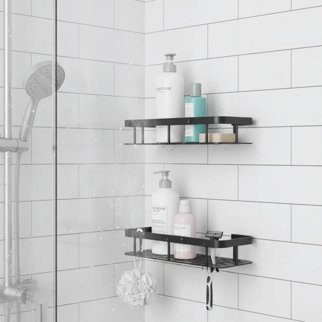 Étagère Murale de Douche mis en scène sur un mur intérieur