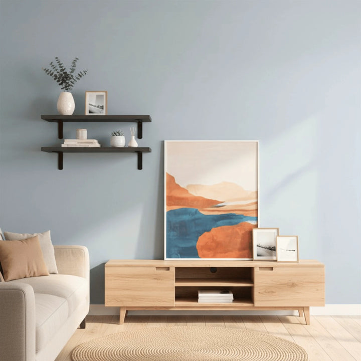 Étagère Murale Grise mis en scène sur un mur intérieur