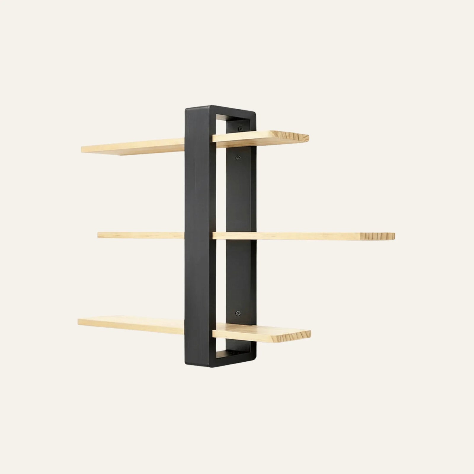 Étagère Murale Noire et Bois vue produit pour rangement mural