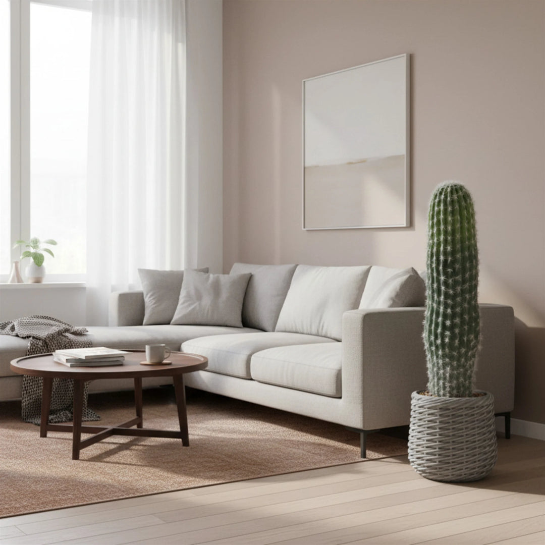 Grand Cactus Artificiel en situation dans une décoration intérieure