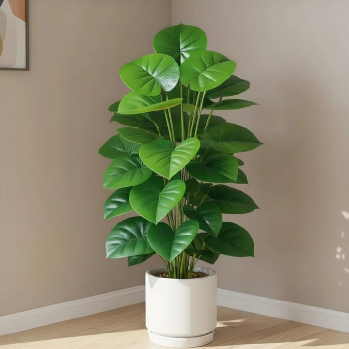 Homalomena Artificielle en situation dans une décoration intérieure
