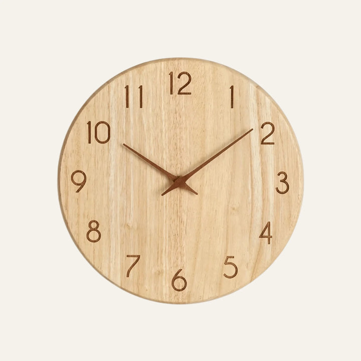 Vue produit de horloge murale en bois pour décoration murale