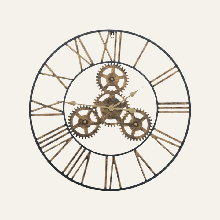 Vue produit de horloge murale industrielle pour décoration murale