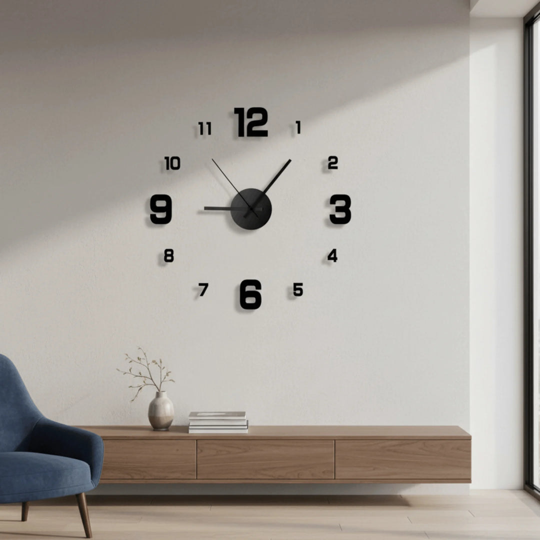 Horloge Murale Sans Cadre en situation sur un mur intérieur