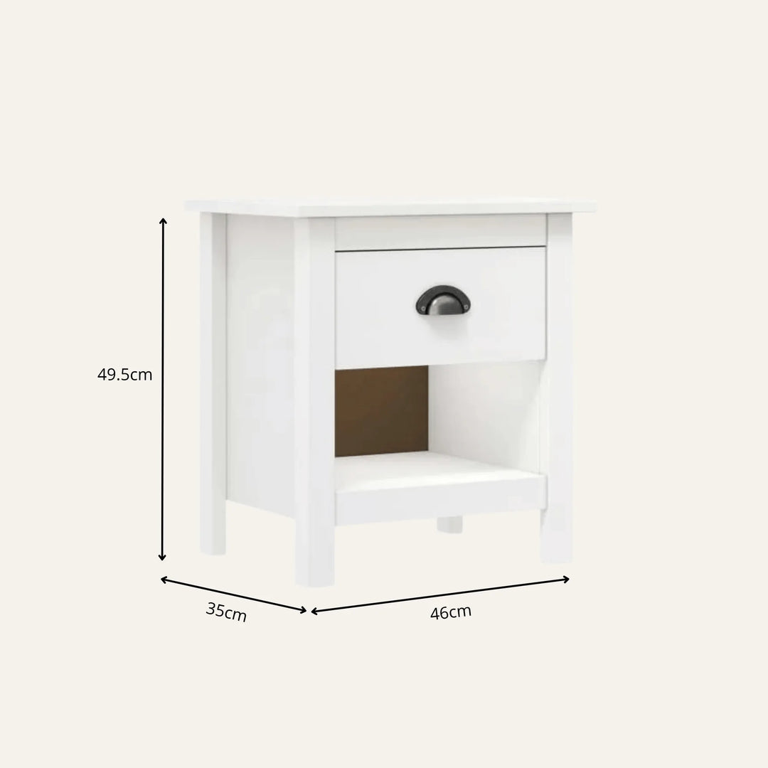 Dimensions de lot de 2 tables de chevet