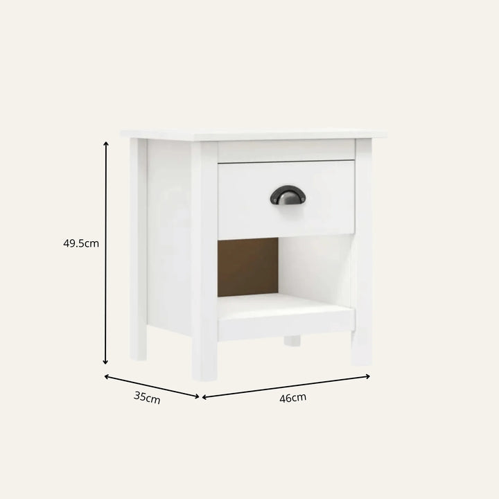 Dimensions de lot de 2 tables de chevet