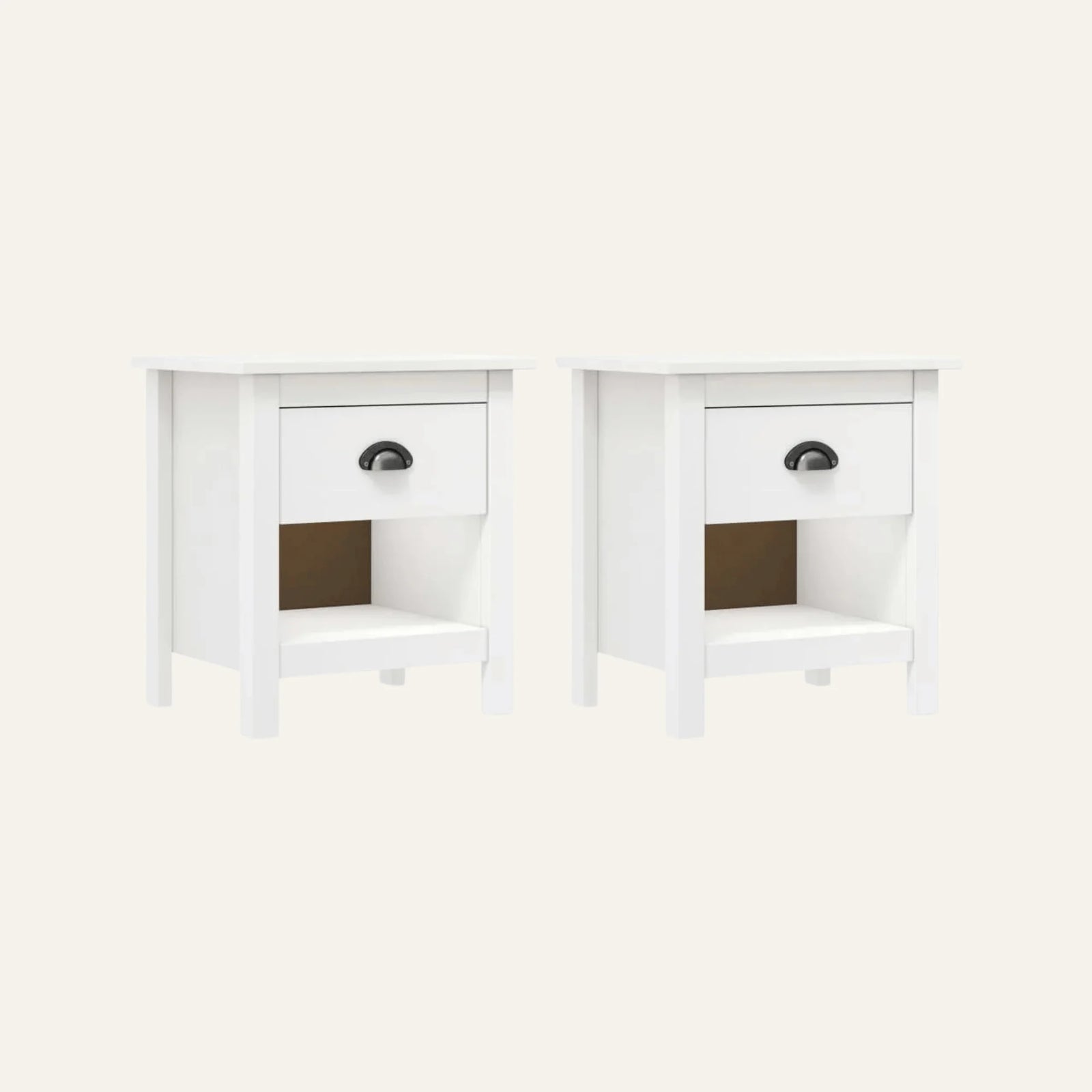 Lot de 2 Tables de Chevet vue produit sur fond clair