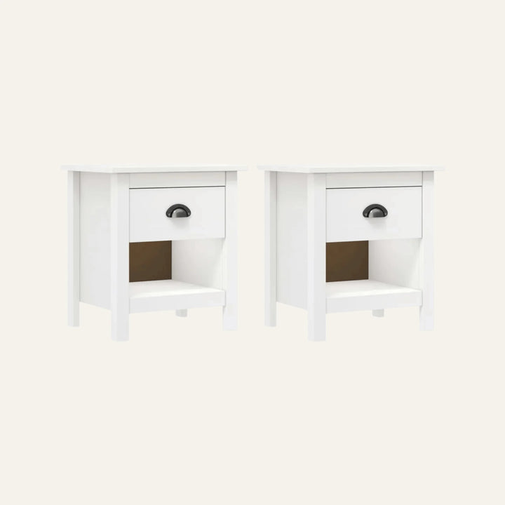 Lot de 2 Tables de Chevet vue produit sur fond clair