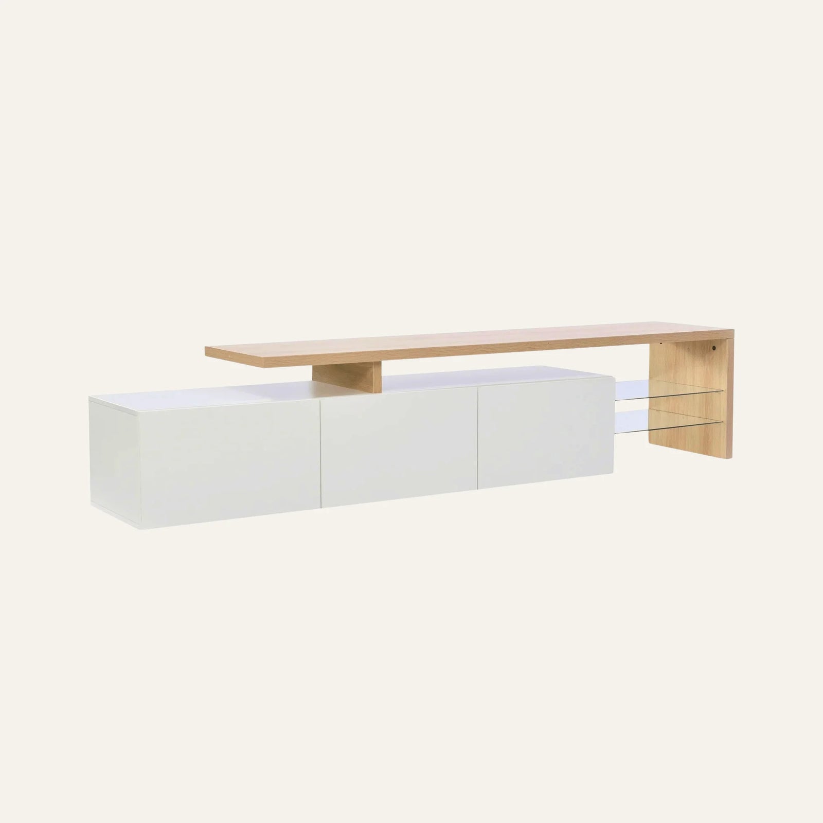 Meuble TV Blanc vue produit pour le salon