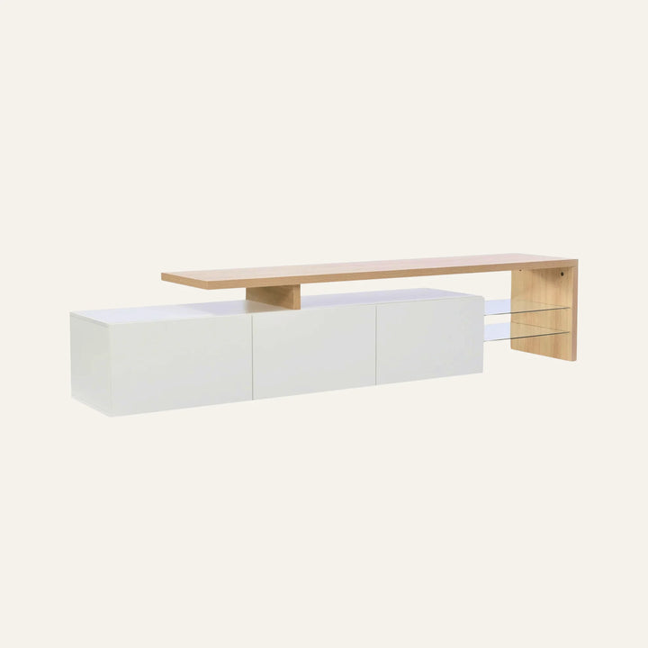 Meuble TV Blanc vue produit pour le salon