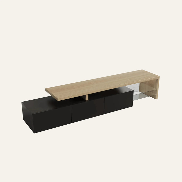 Meuble TV Noir vue produit pour le salon