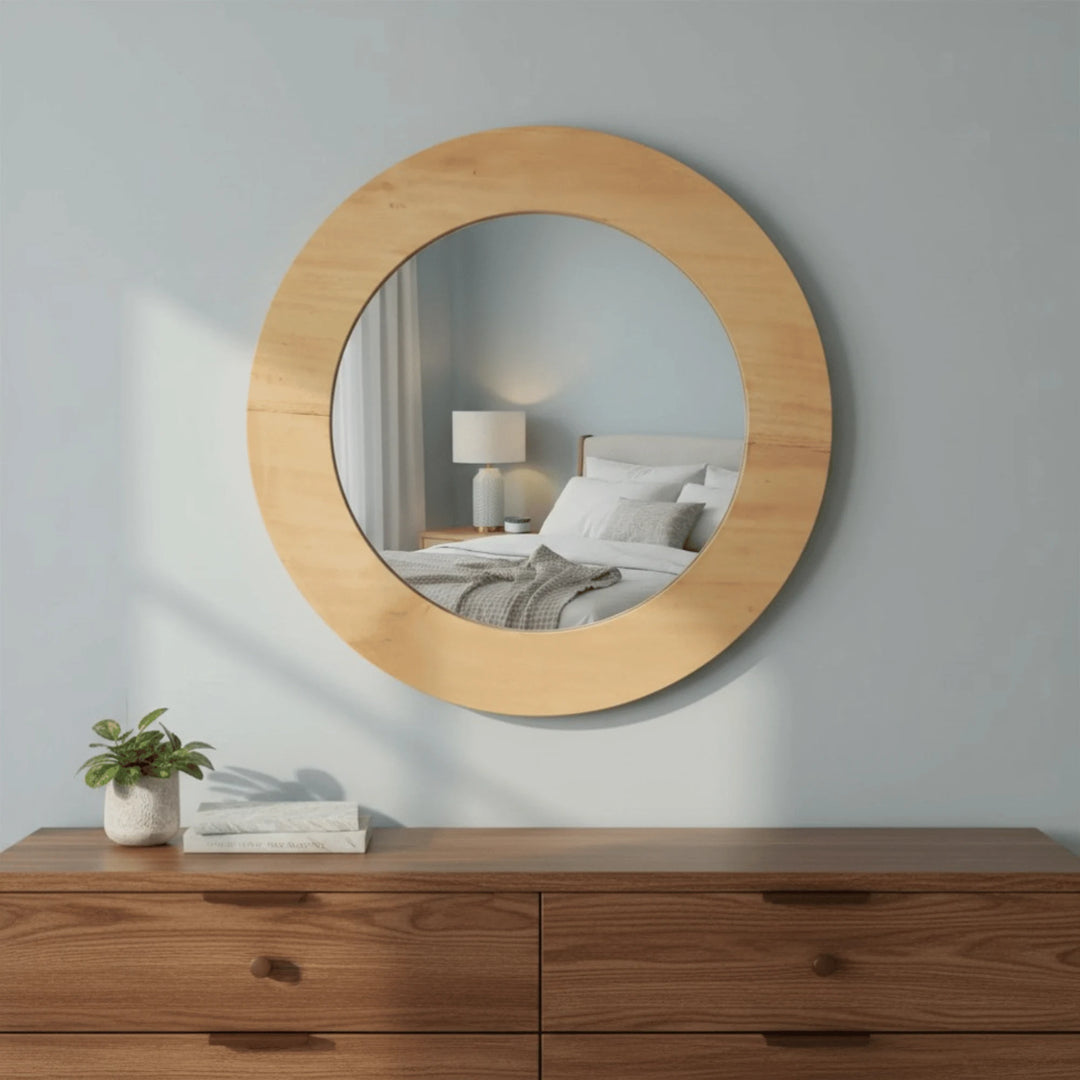 Miroir Mural Bois en situation sur un mur intérieur