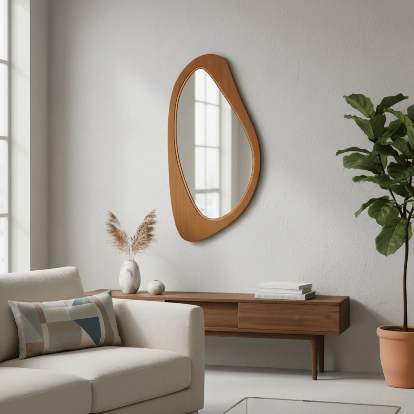 Miroir Mural Décoratif en situation sur un mur intérieur