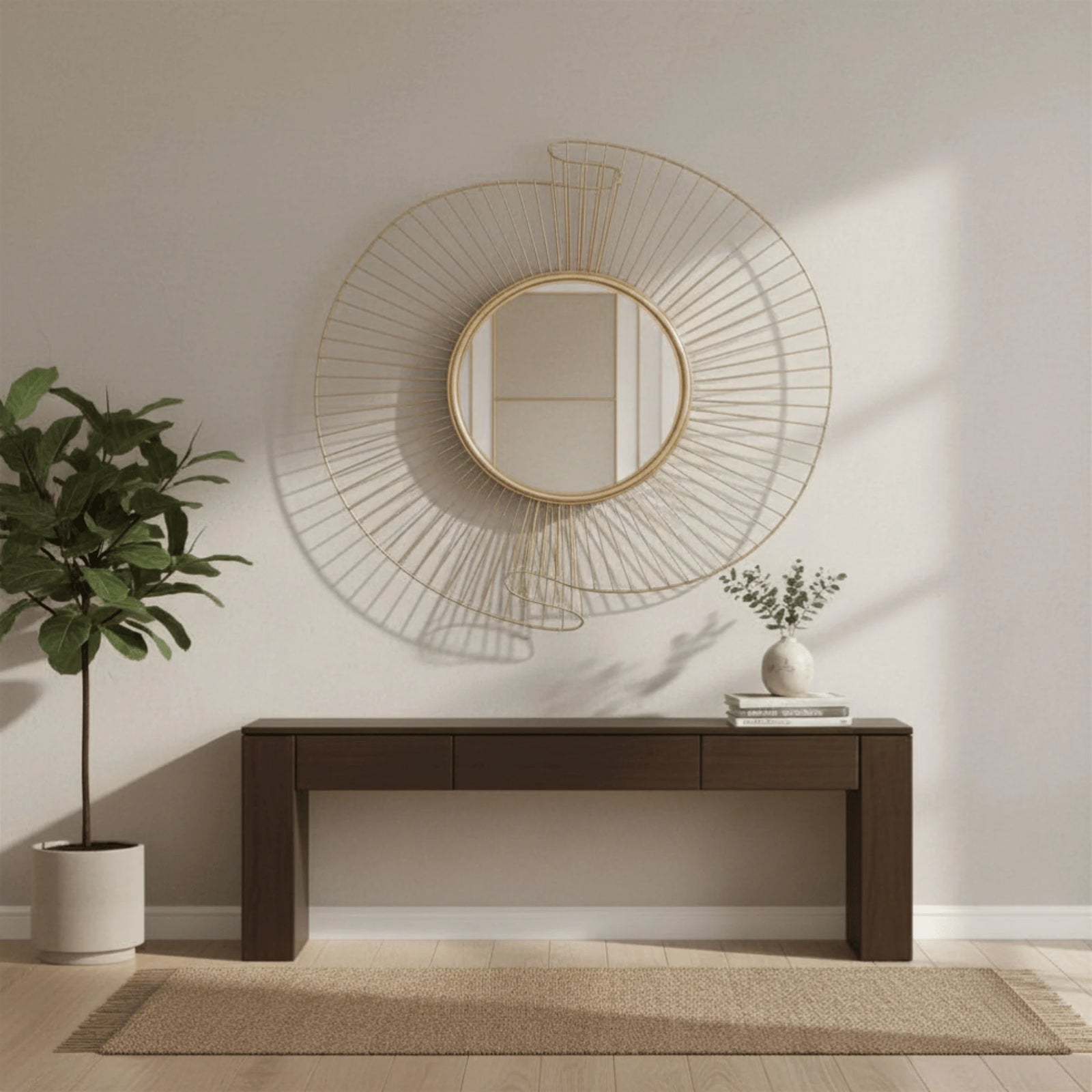 Miroir Mural Design en situation sur un mur intérieur