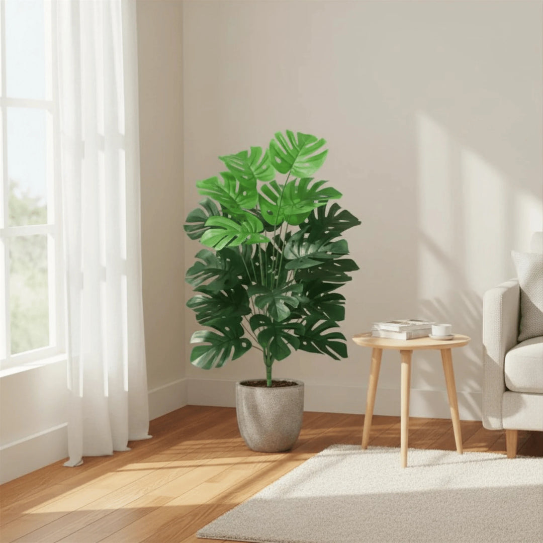 Monstera Artificiel en situation dans une décoration intérieure