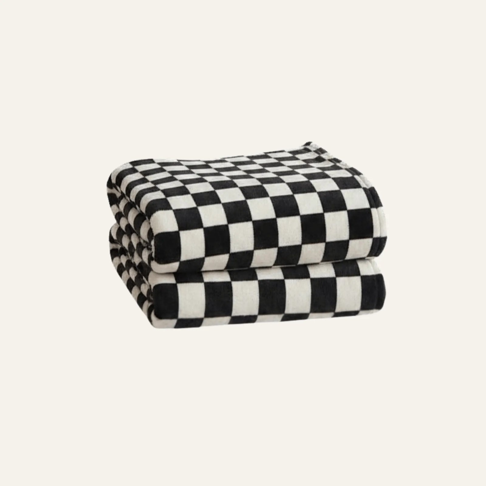 Vue produit de plaid damier pour canapé ou lit