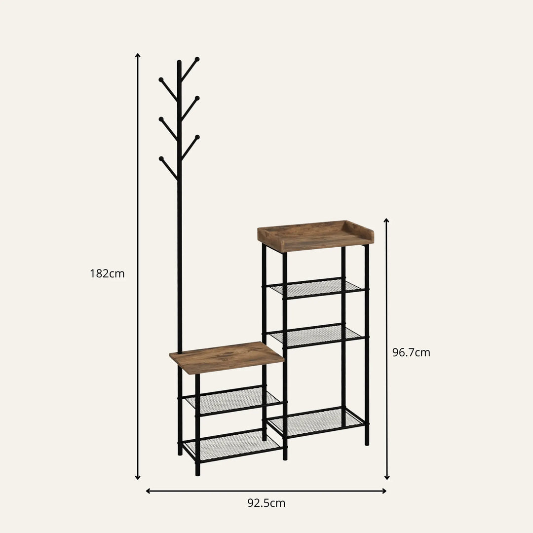 Dimensions de porte-manteau avec étagère