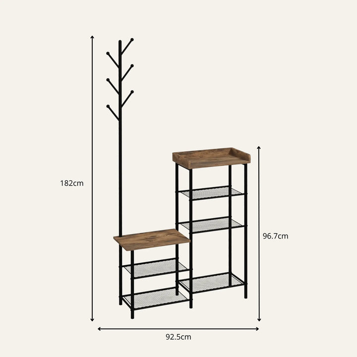 Dimensions de porte-manteau avec étagère