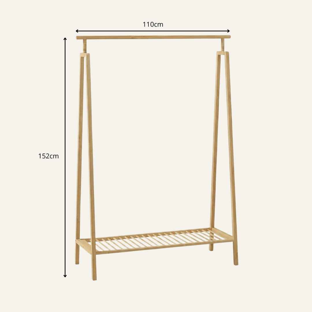 Dimensions de porte-manteau en bambou