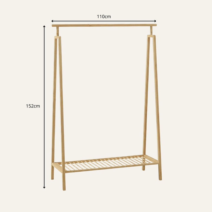Dimensions de porte-manteau en bambou