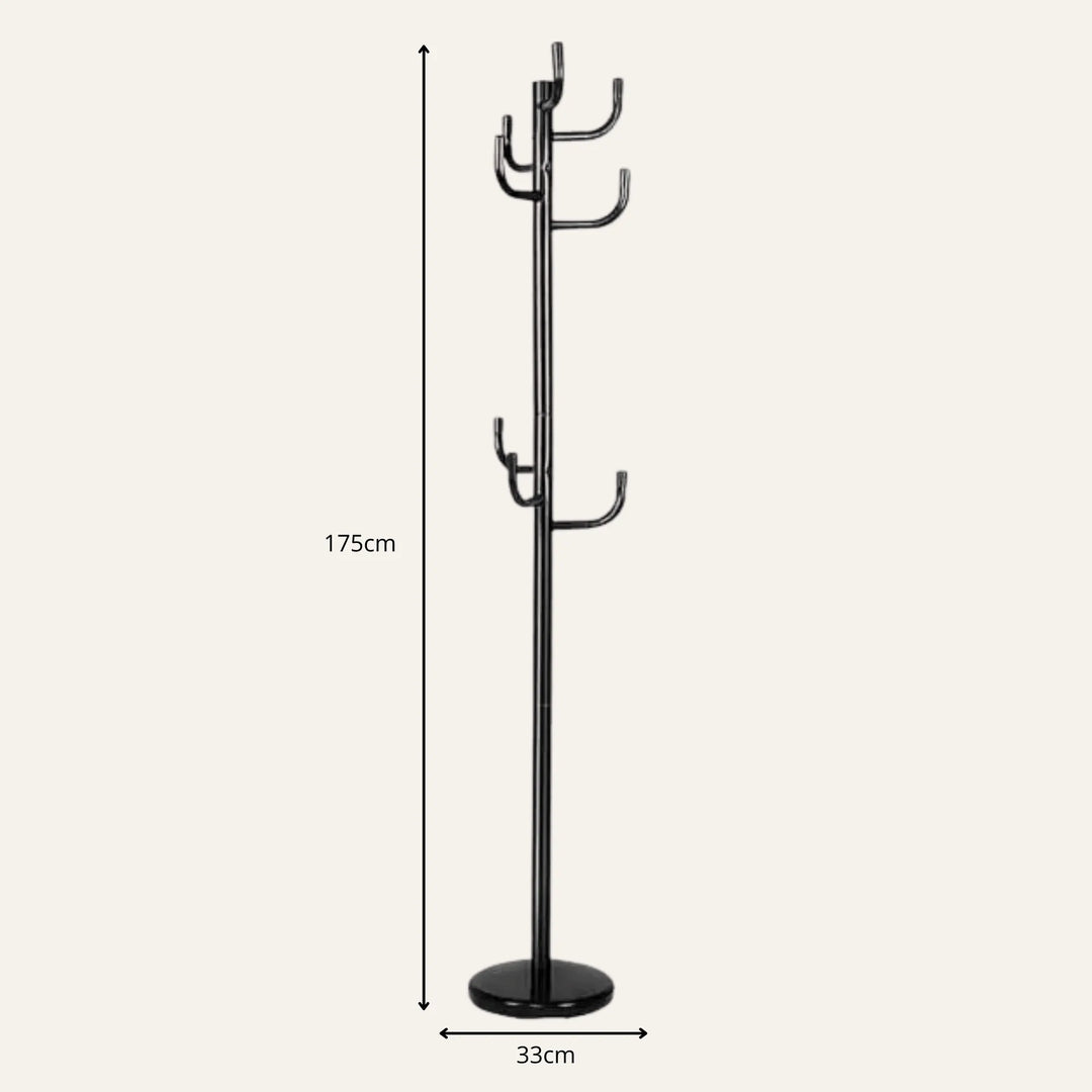 Dimensions de porte-manteau en métal sur pied