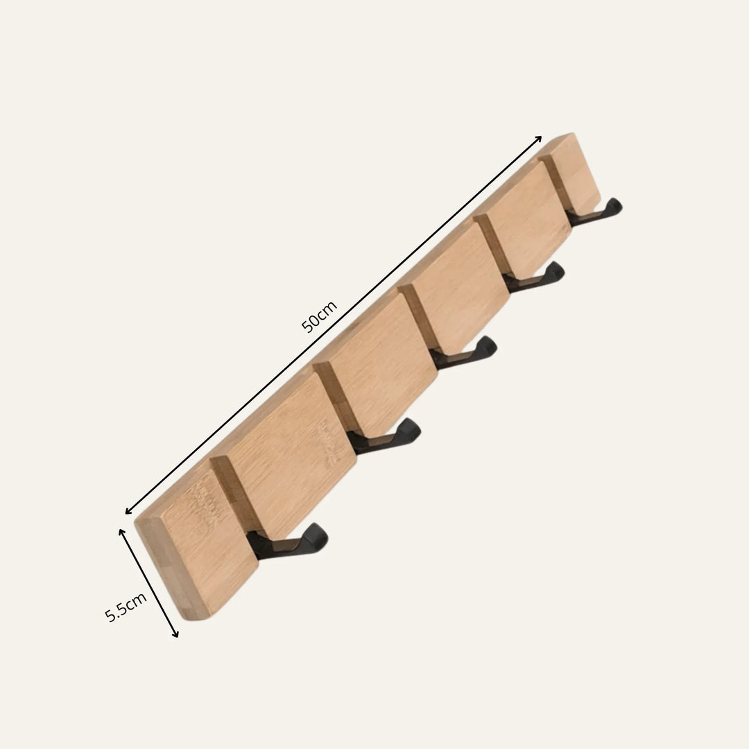 Dimensions de porte-manteau mural en bambou