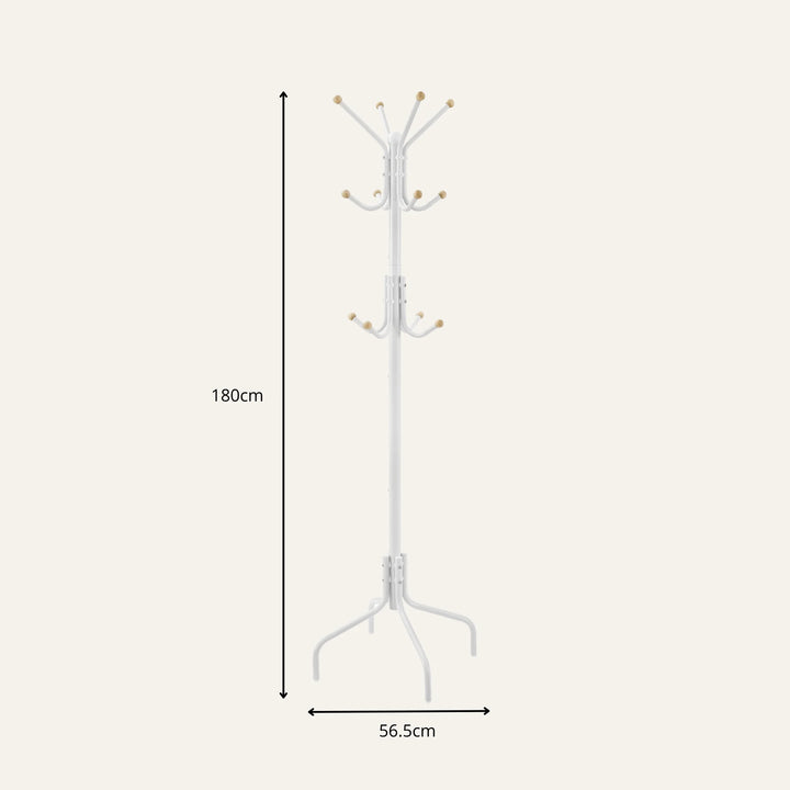 Dimensions de porte-manteau sur pied blanc