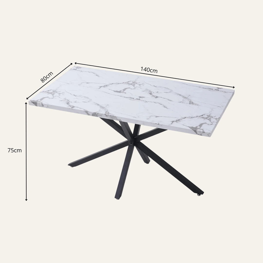Dimensions de table salle à manger effet marbre