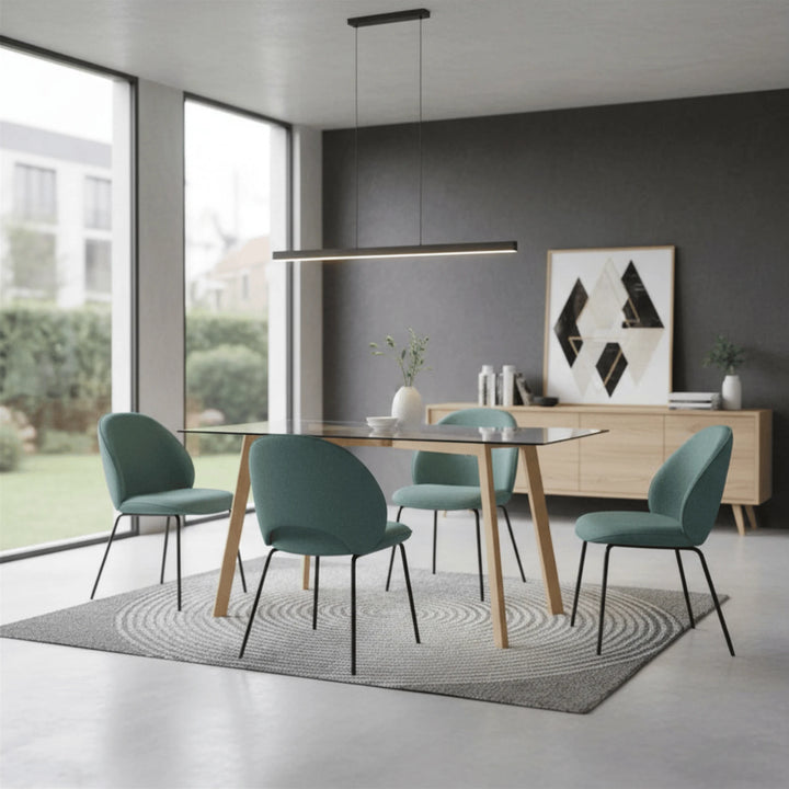 Table à Manger Verre mis en scène dans une salle à manger