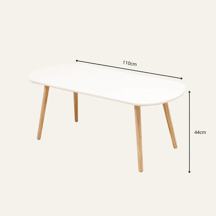 Dimensions de table basse blanc et bois