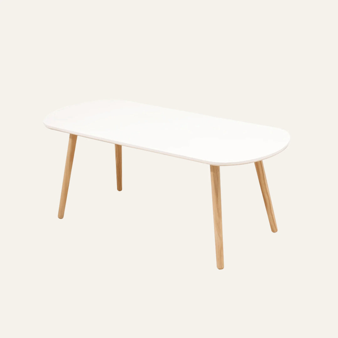 Table Basse Blanc et Bois vue produit pour le salon
