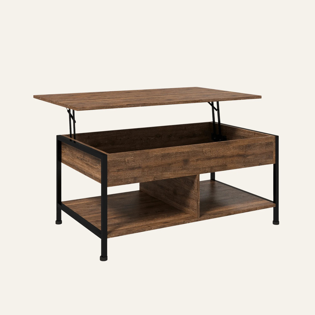 Table Basse Bois Relevable vue produit pour le salon