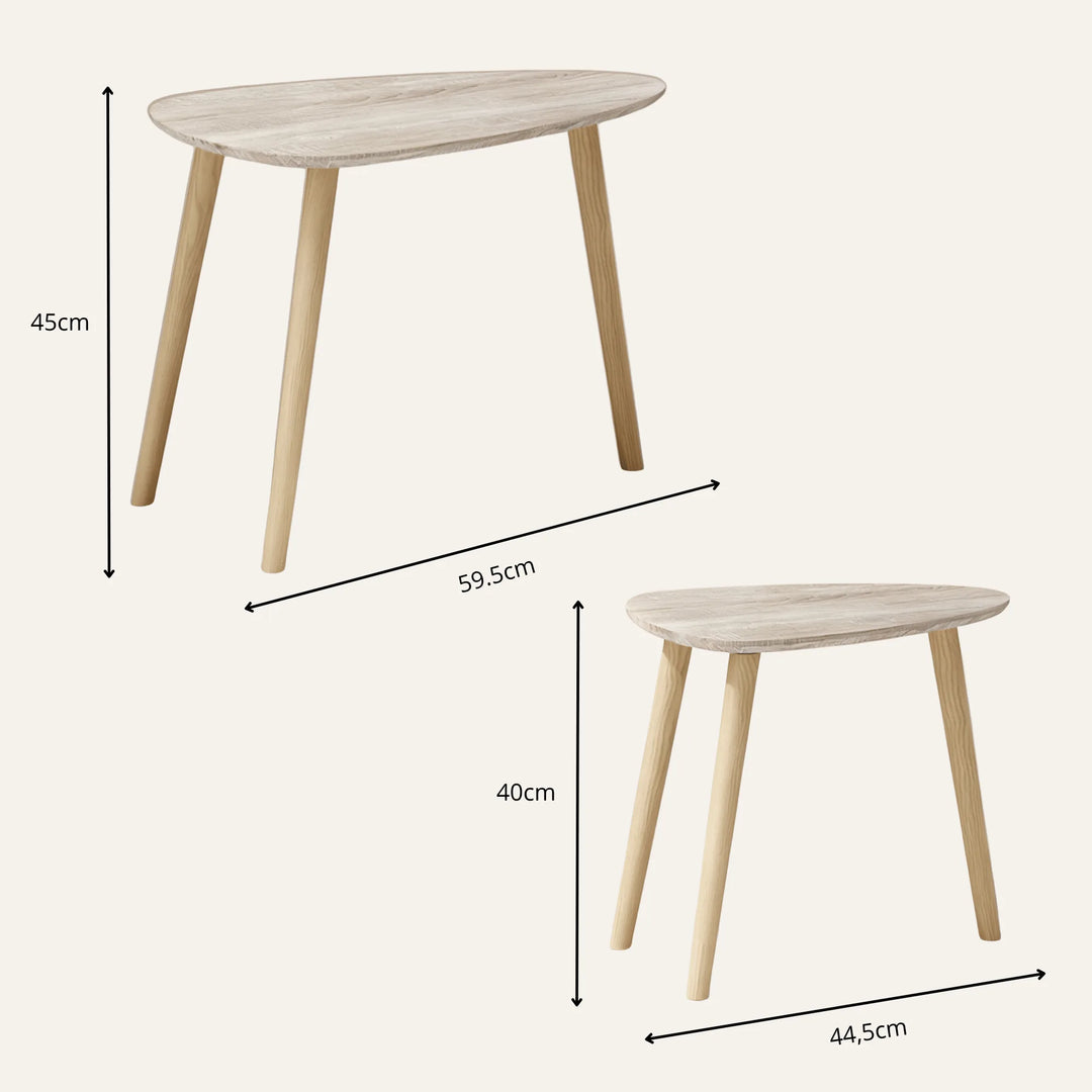 Dimensions de table basse gigogne noire