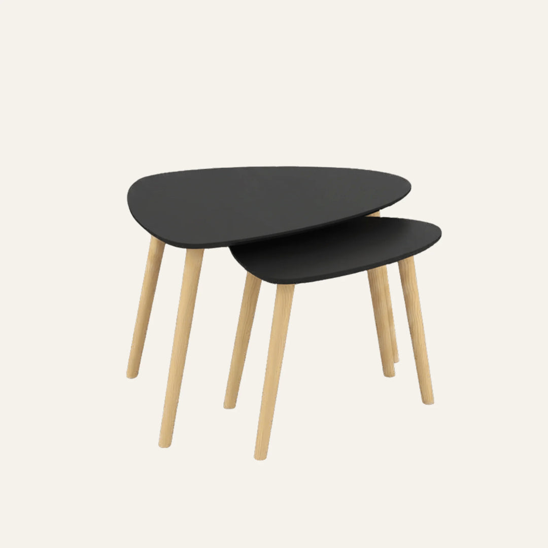 Table Basse Gigogne Noire vue produit pour le salon
